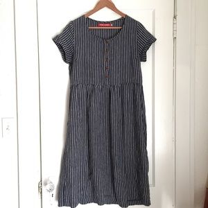 Linen Stripe Pyne & Smith Button Up Dress